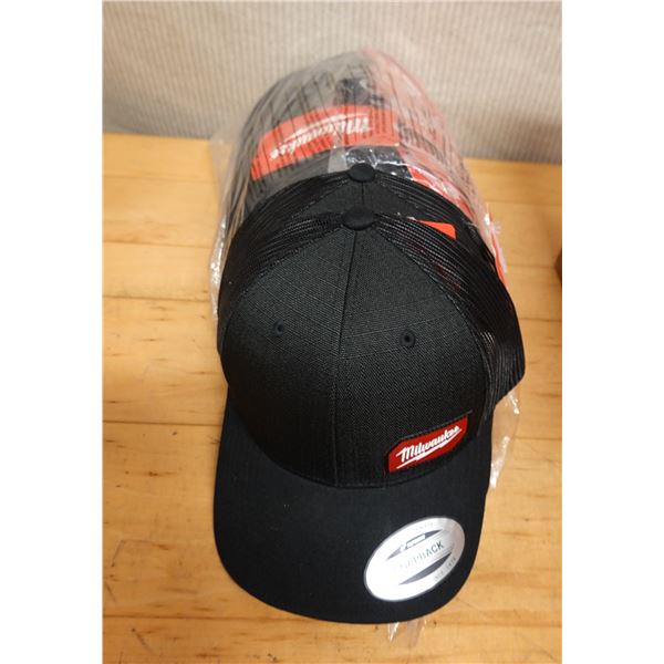 Qty 10 Milwaukee 505B Black SnapBack Ball Caps New