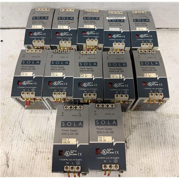 Lot of (12) Sola #SDN 5-24-100 Power Supplies