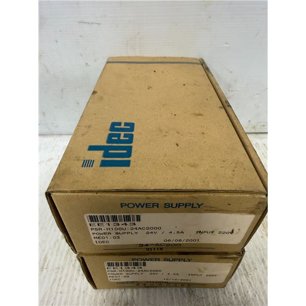 (2) Idec #PSR-H100U-24AC2000 Power Supplies
