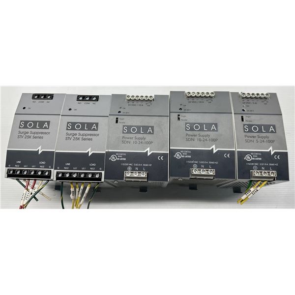 Lot of (5) Sola Surge Suppressors & Power Supplies