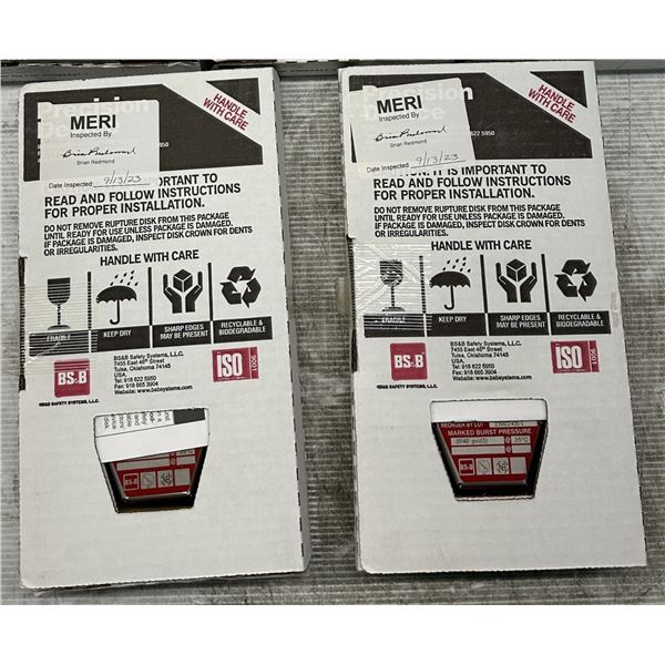 (2) BS&B Safety #23002431-1 Rupture Disc Burst Pressure 3540PSI(G) @ 25 Degrees C