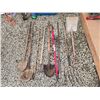 Image 1 : 624 -- LOT OF SHOVELS, RAKES AND PRY BAR