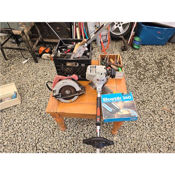 626 -- ECHO WEEDWACKER, SKILL SAW AND VARIOUS TOOLS