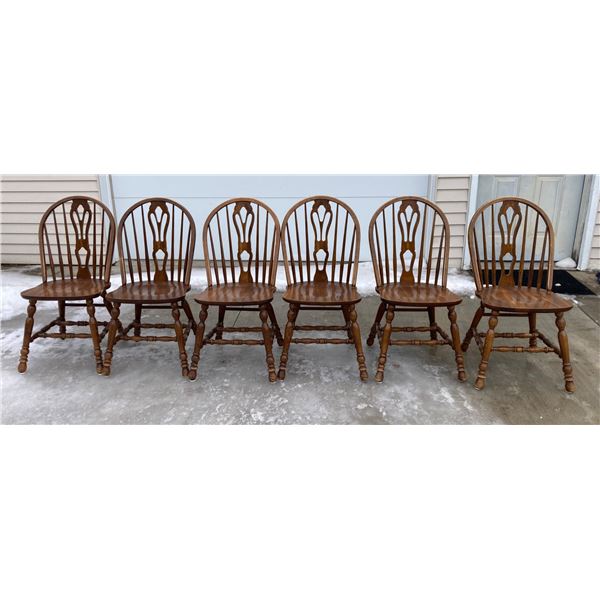 COCHRANE SOLID OAK DINING CHAIRS, LOT OF 6