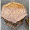 Image 16 : VINTAGE HEXAGONAL COFFEE TABLE AND TWO STORAGE END TABLES - MID-CENTURY MODERN