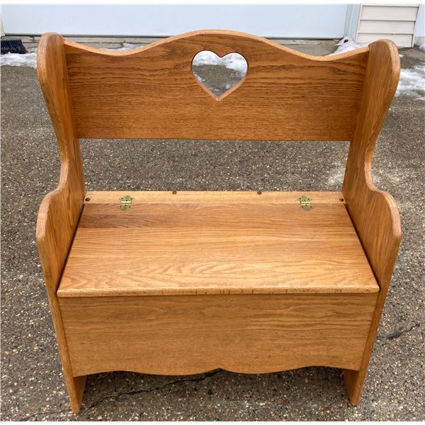 SOLID WOOD STORAGE BENCH