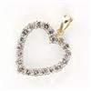 Image 1 : 1 ctw Diamond 10K Gold Heart Pendant