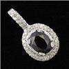 Image 1 : 3 ctw Garnet & Diamond Pendant in White Gold