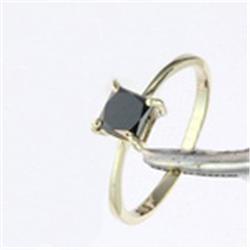 1 ctw Black Diamond Solitaire Gold Ring