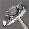 Image 1 : 2 ctw Black Diamond 3-Stone Ring in White Gold