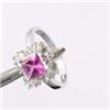 Image 1 : 2 ctw Lab Pink & White Sapphire White Ring