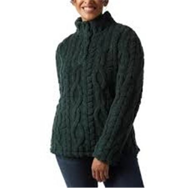 NEW 32D SHERPA PULL OVER GREEN MEDIUM