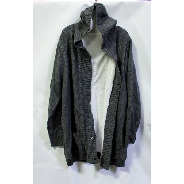 NEW WOMENS XL GREY BUTTON LOUNGE WEAR