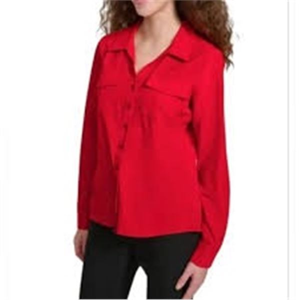 NEW CALVIN KLEIN JEANS BLOUSE XL RED