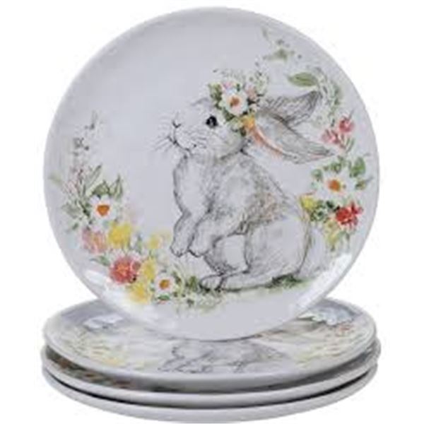 BRAND NEW SET OF 4 SWEET BUNNY DINNER PLATE SET