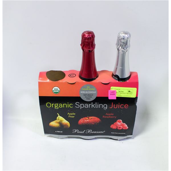 2 X 750ML PAUL BRASSAC ORGANIC SPARKLING JUICE