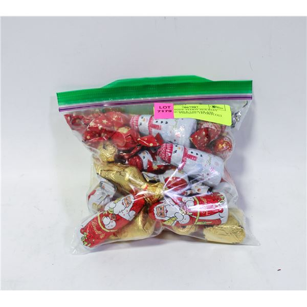 BAG OF LINDT TEDDY HOLIDAY ASSORTED MILK CHOCOLATE