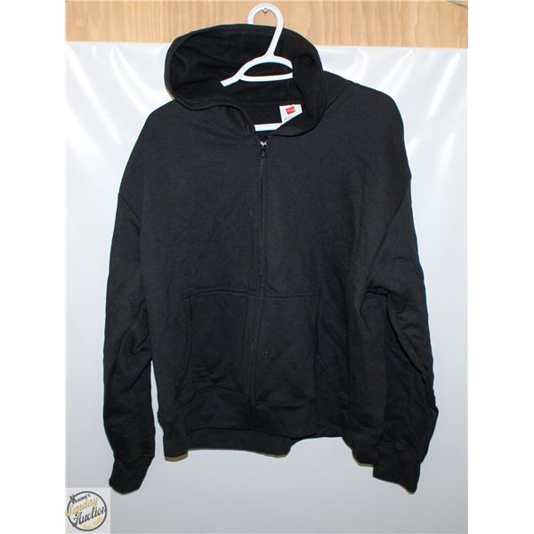 HANES ECOSMART 2XL BLACK ZIP HOODIE