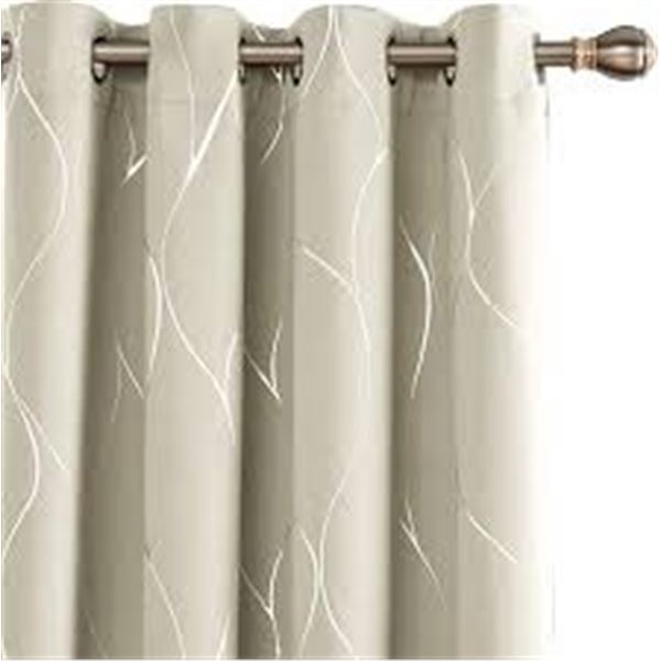NEW DECONOVO BLACKOUT SILVER PATTERN CURTAINS