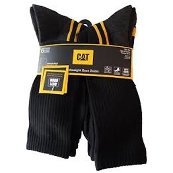 NEW 6 PAIRS CAT MIDWEIGHT BOOT SOCKS SIZE 6-8