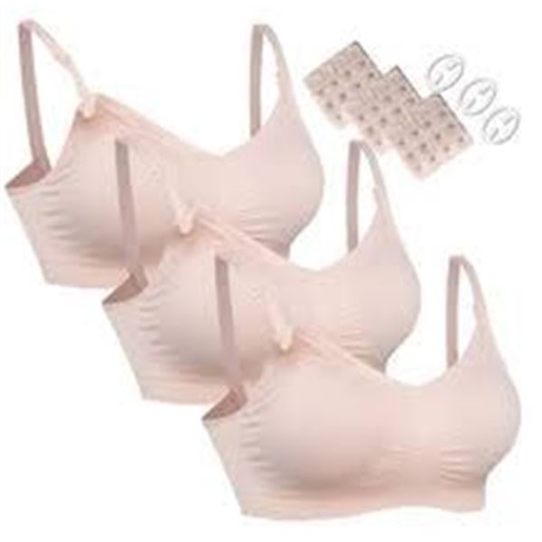 NEW 3PK HOFISH NURSING BRA PINK LARGE