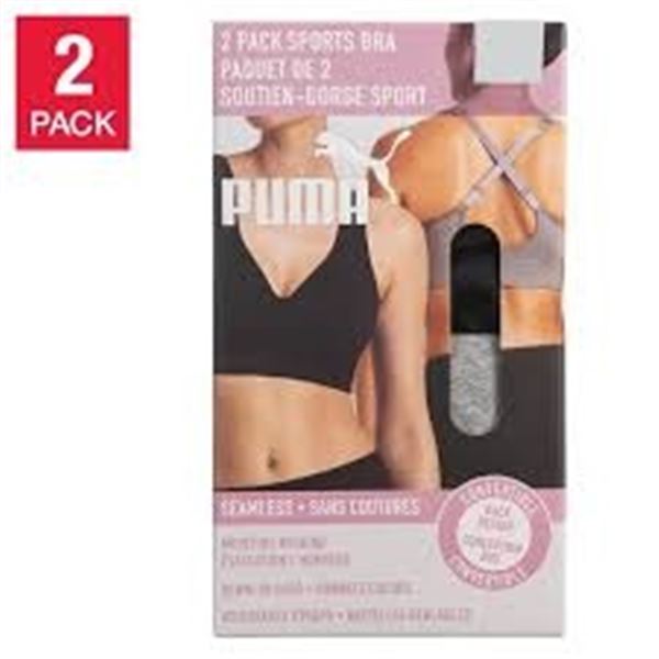 NEW 2PK PUMA SPORTS BRA LARGE