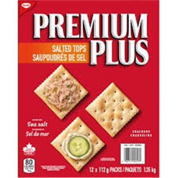 12 X 112G PREMIUM PLUS SALTED TOPS CRACKERS