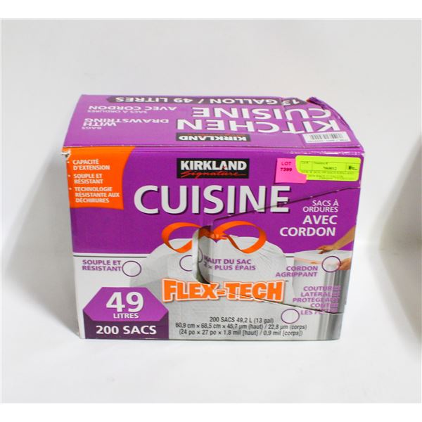 NEW W BOX 199 BAGS KIRKLAND KITCHEN BAGS 13 GALLON