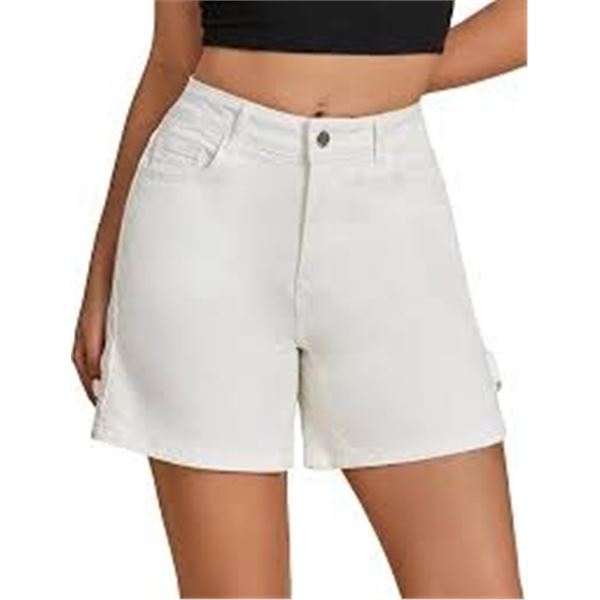 NEW AMAZON ESSENTIALS SIZE 16 WHITE JEAN SHORTS