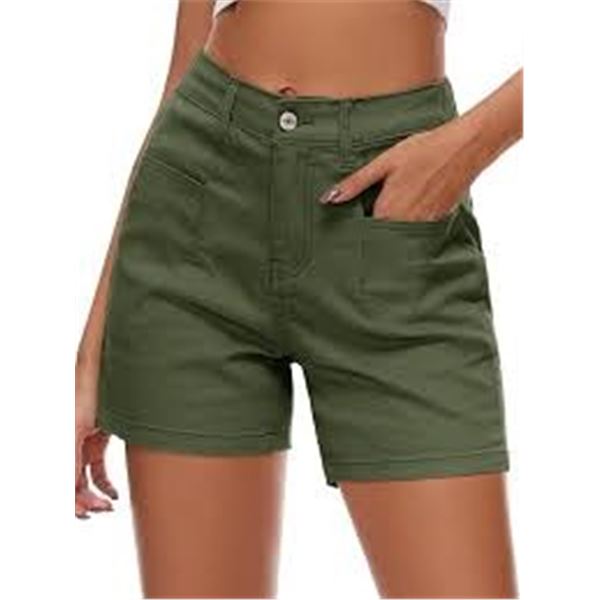 NEW AMAZON ESSENTIALS SIZE 40 GREEN JEAN SHORTS
