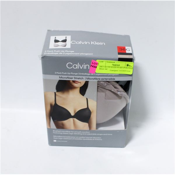 2PK CALVIN KLEIN PUSH UP PLUNGE BRAS 36C