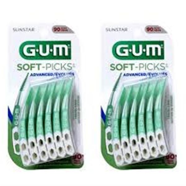 NEW 2 X 90 PIECES GUM SOFT PICKS ADVANCED