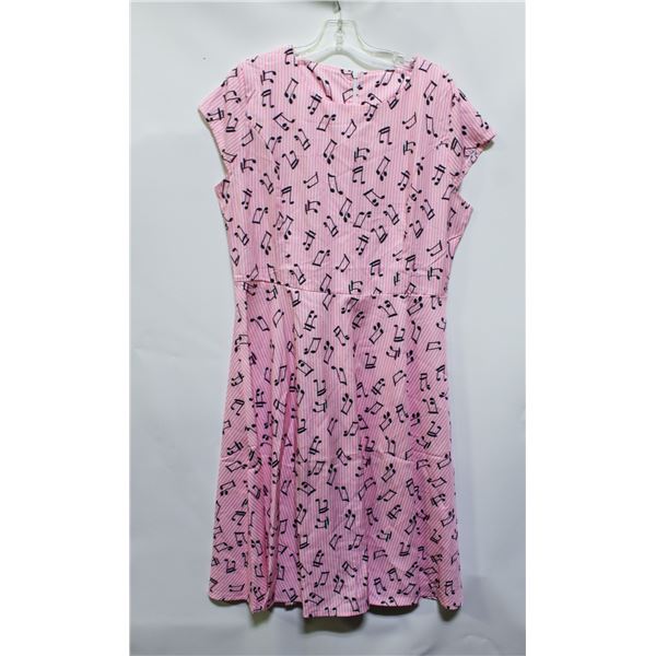 NEW MEDIUM PINK MUSIC NOTE DRESS