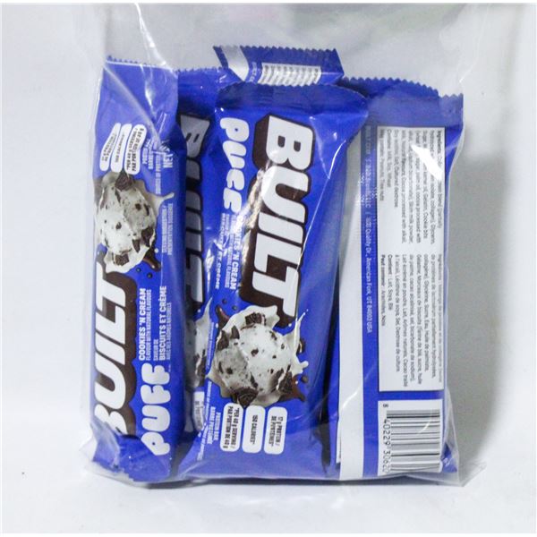 6 X 40G BUILT PUFF PROTEIN BARS COOKIES N CREAM
