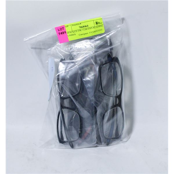 REPACKED 3PK +3.00 DAX READING GLASSES