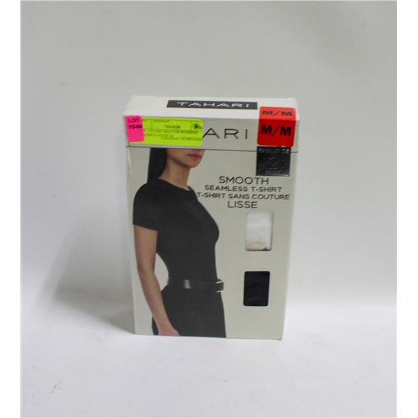 2PK TAHARI SMOOTH WOMENS T-SHIRTS MEDIUM