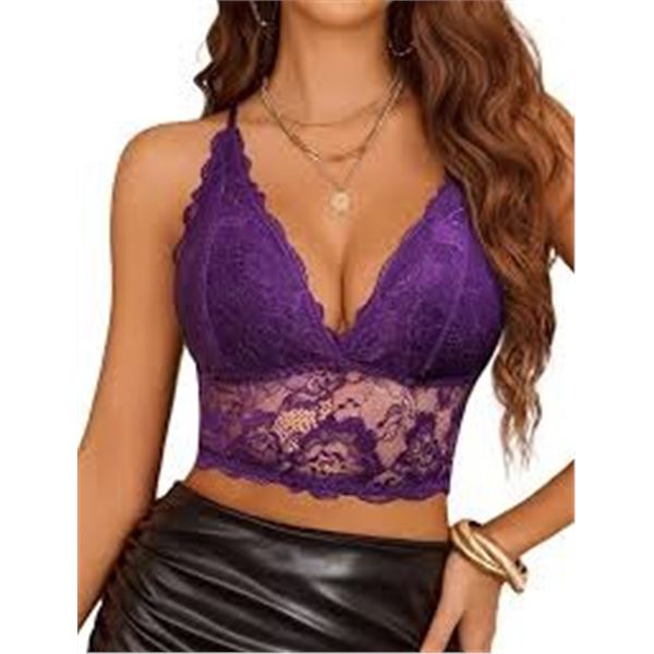NEW AVIDLOVE LACE Y2K TANK TOP SMALL PURPLE