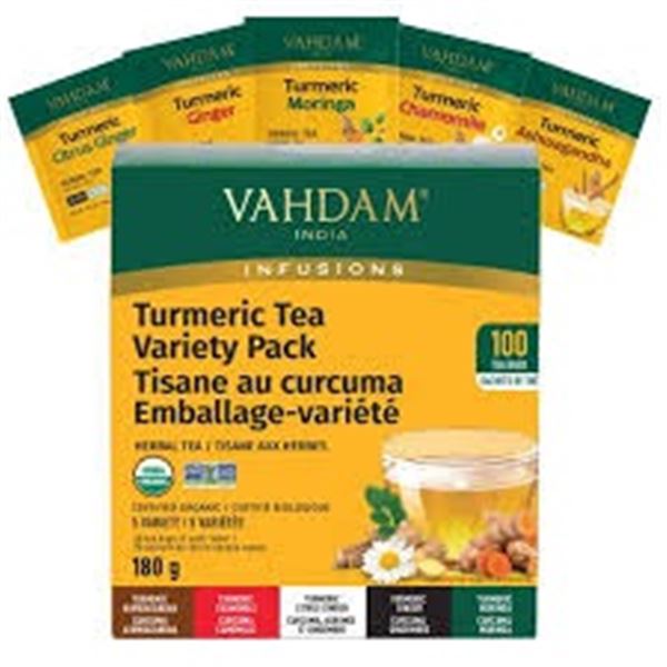 NEW W BOX 180G VAHDAM INDIA INFUSIONS TURMERIC TEA