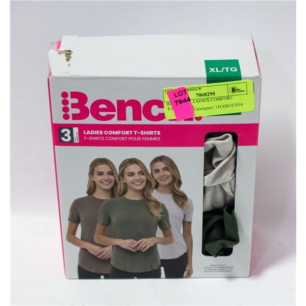 BENCH 3PK LADIES COMFORT T-SHIRTS XL