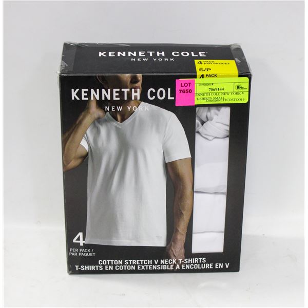 4PK KENNETH COLE NEW YORK V NECK T-SHIRTS SMALL
