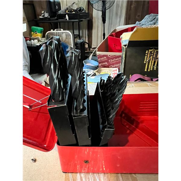 Arisco HSS (high speed steel) twist drill bit set housed in metal storage