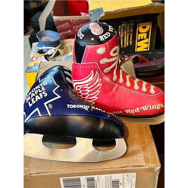 NHL Licensed Detroit Redwings and Toronto Maple Leafs Plush Hockey Skate