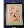 Image 2 : Set of (4) Chinese Wood Slice Paintings (4 Seasons) Framed.  11.5 x 15.5 "