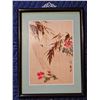 Image 5 : Set of (4) Chinese Wood Slice Paintings (4 Seasons) Framed.  11.5 x 15.5 "
