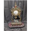 Image 1 : Vintage Wood Clock w/ Possible Brass. on Stand (Damaged) 20" (not Working)