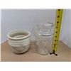 Image 2 : (1) Hand Made Ceramic Pot And (1) Glass Pitcher
