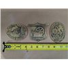 Image 2 : (3) Brass Vintage Commemorative Buckle like medallions (Look At Images for dates)