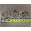 Image 2 : (3) Brass Vintage Commemorative Buckle like medallions (Look At Images for dates)