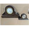 Image 1 : (2) Vintage Wood Stand Clocks 11"-5"