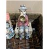 Image 2 : Older Wood Basket w/ Well Design Decor and Musical trumpet Clown (Needs Batteries)